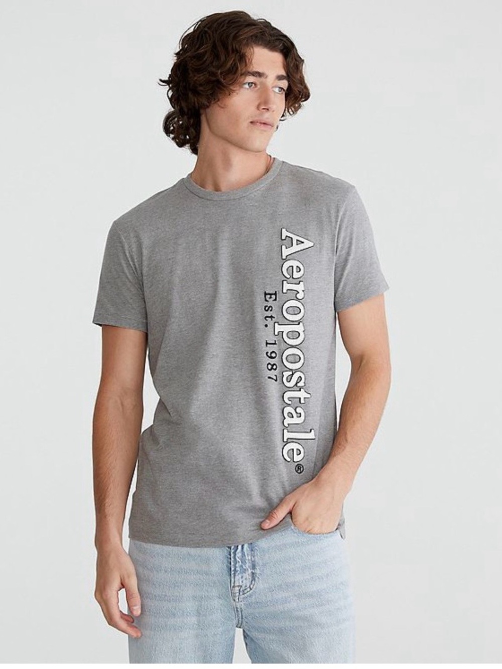 Aeropostale Vertical Appliqué Graphic Tee